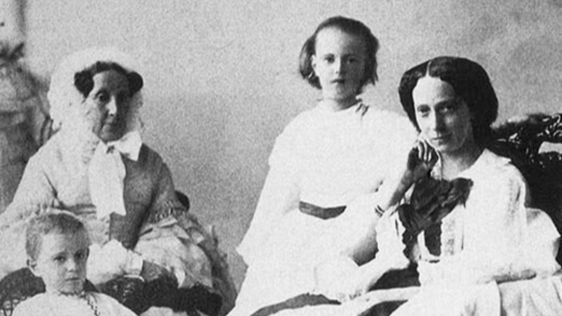 Empress Maria Alexandrovna of Russia with her children Maria and Sergei, 1861