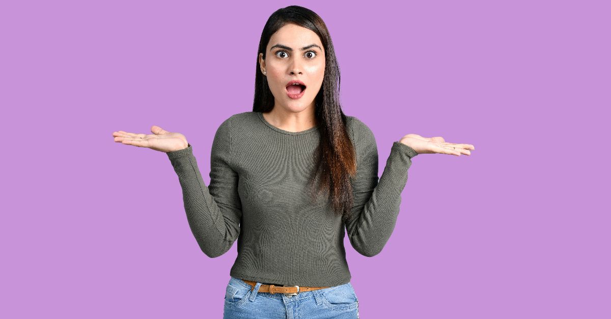 a woman with her mouth open