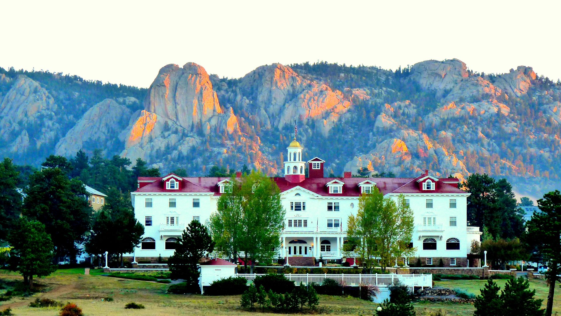 The historic Stanley Hotel in Estes Park, Colorado was established in 1909. Behind The Stanley (as it is known locally) is the