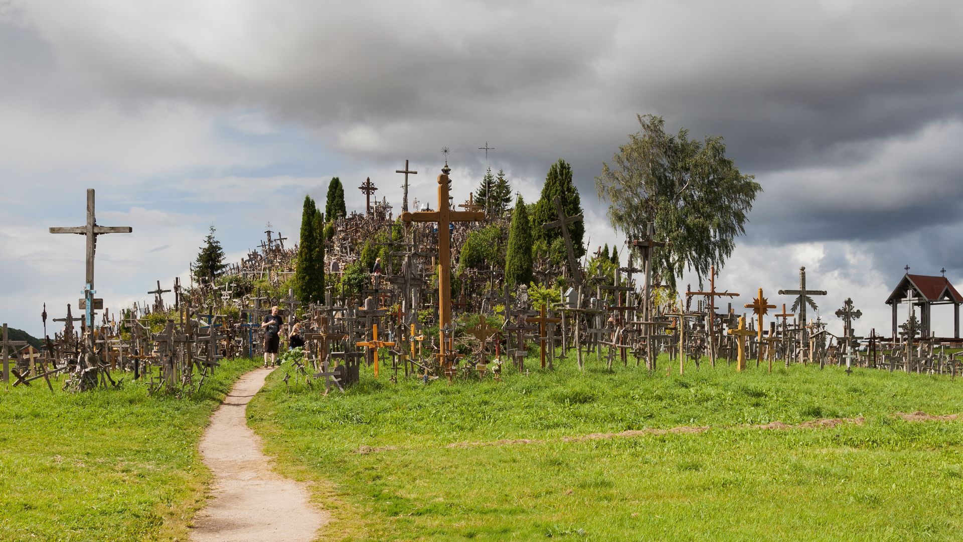 The Hill of Crosses is a site of pilgrimage near Šiauliai, in the north of Lithuania. It is believed that the first crosses were placed after the November Uprising, in the first half of the 19th century. According to an estimation the amount of crosses and crucifixes reached 100,000 back in 2006.