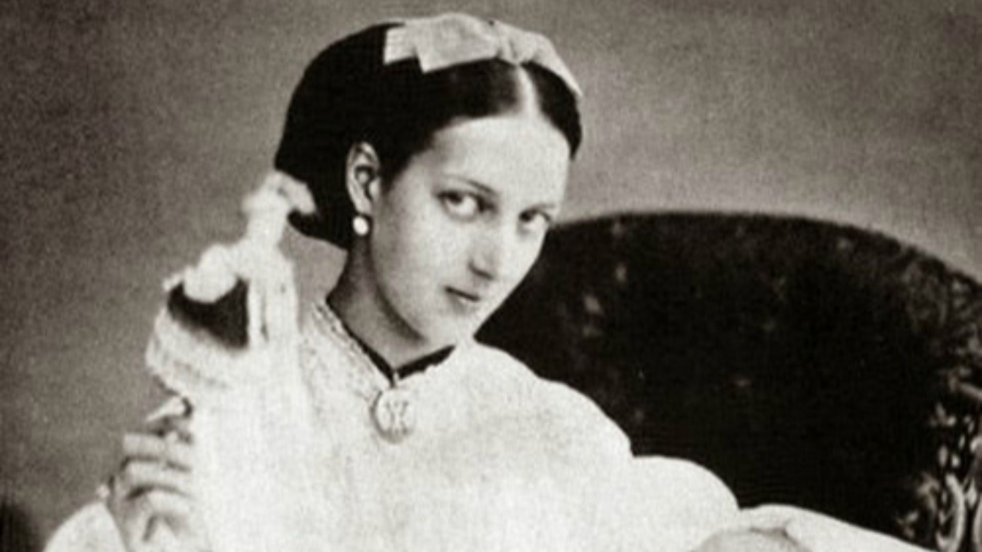 Alexandra, Princess of Wales with her first born child Prince Albert Victor, Duke of Clarence and Avondale