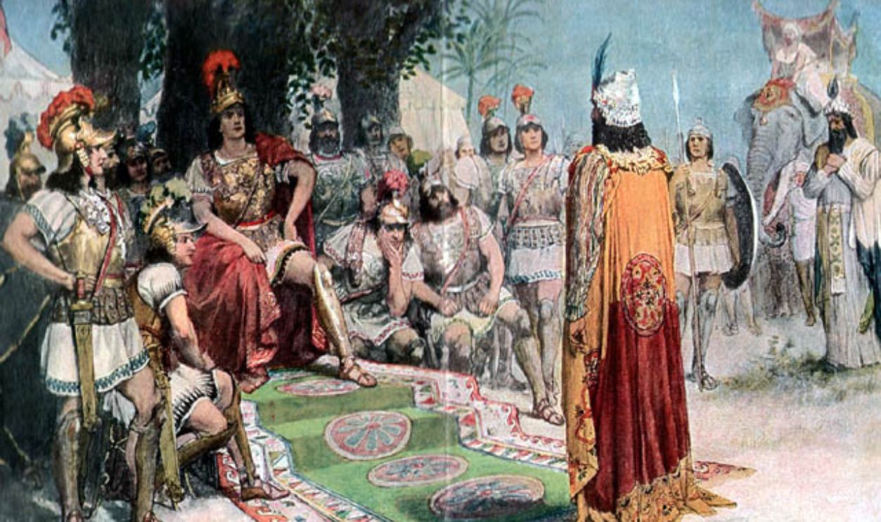 Alexander and Porus draw