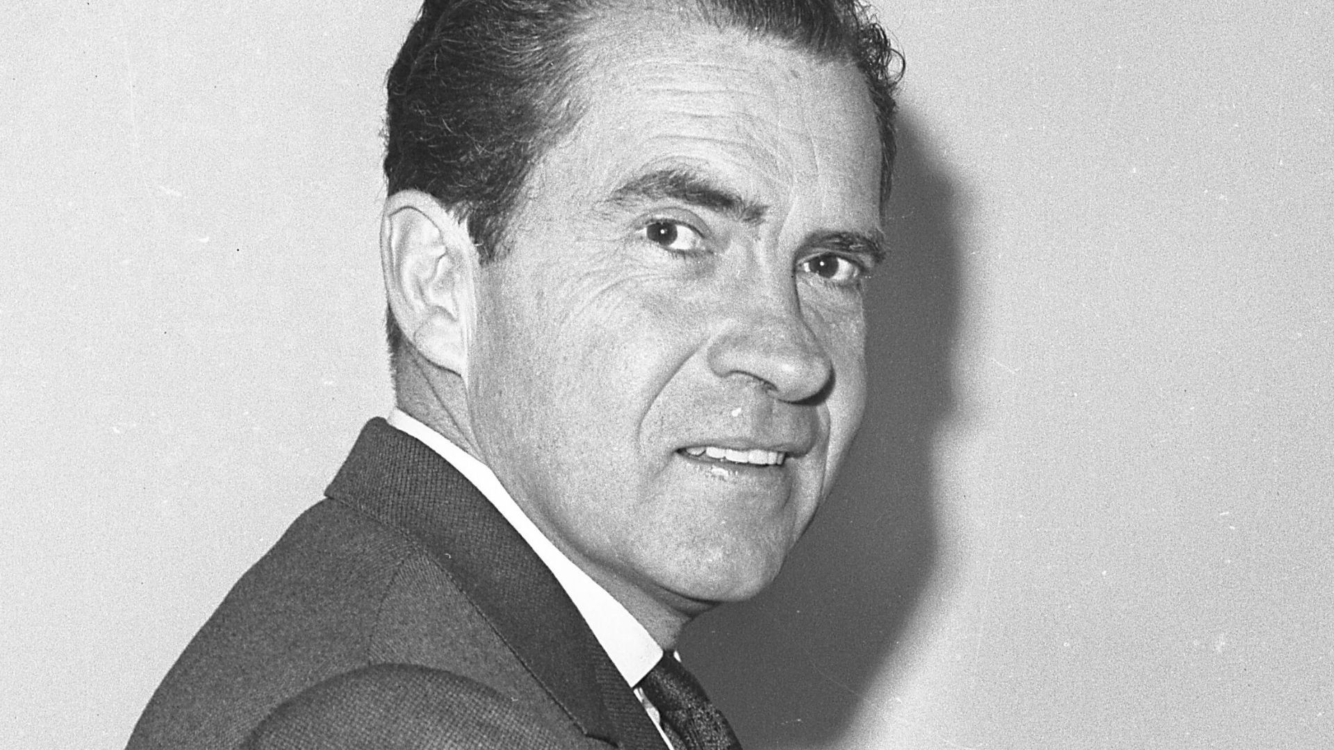 Richard Nixon playing piano in Beverly Hills, Calif., 1962.  
Published caption:	PLAYING THE PIANO-Richard Nixon picks out some tunes, including