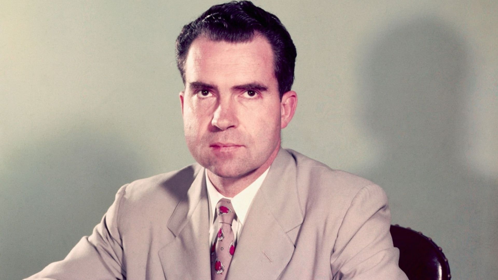 Original caption: Senator Richard M. Nixon- closeups.