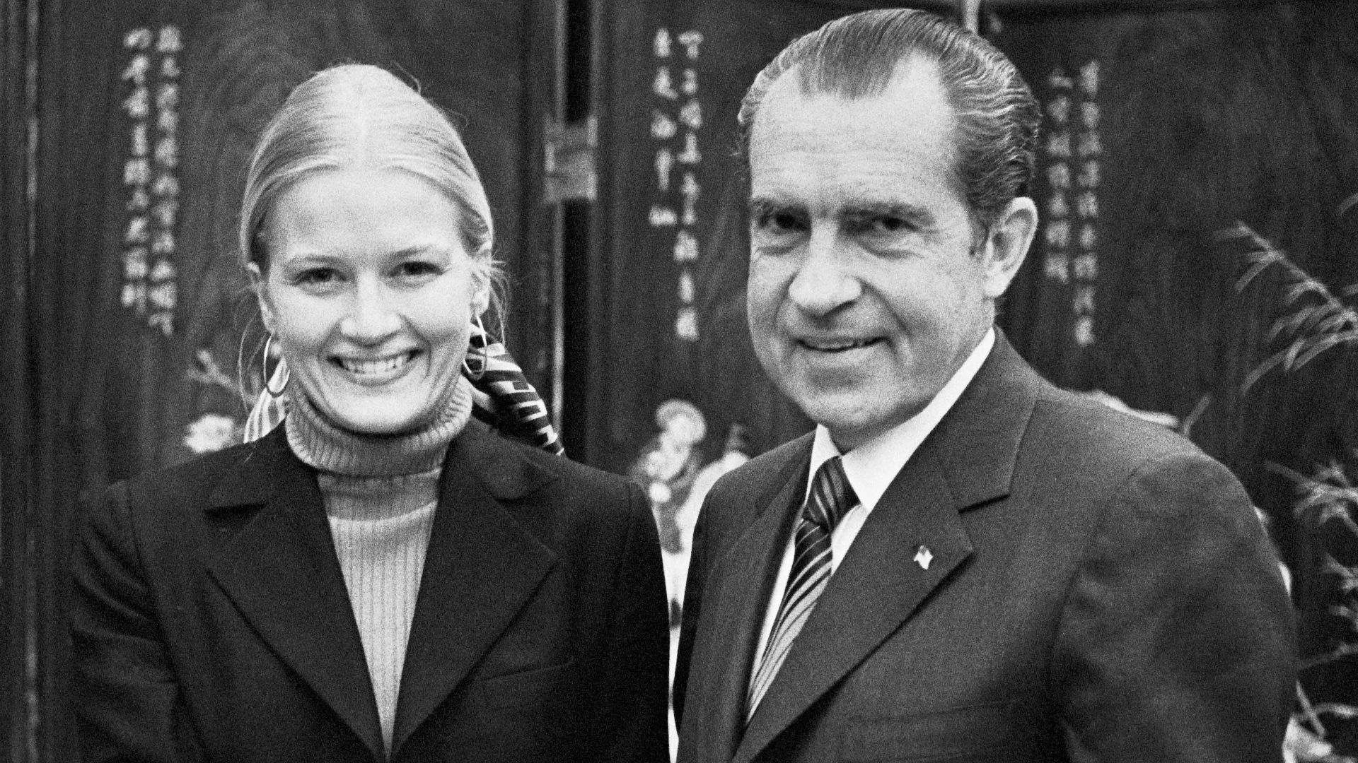 President Richard Nixon Shaking Hands with White House Staff Member Diane Sawyer in China, 2/26/1972