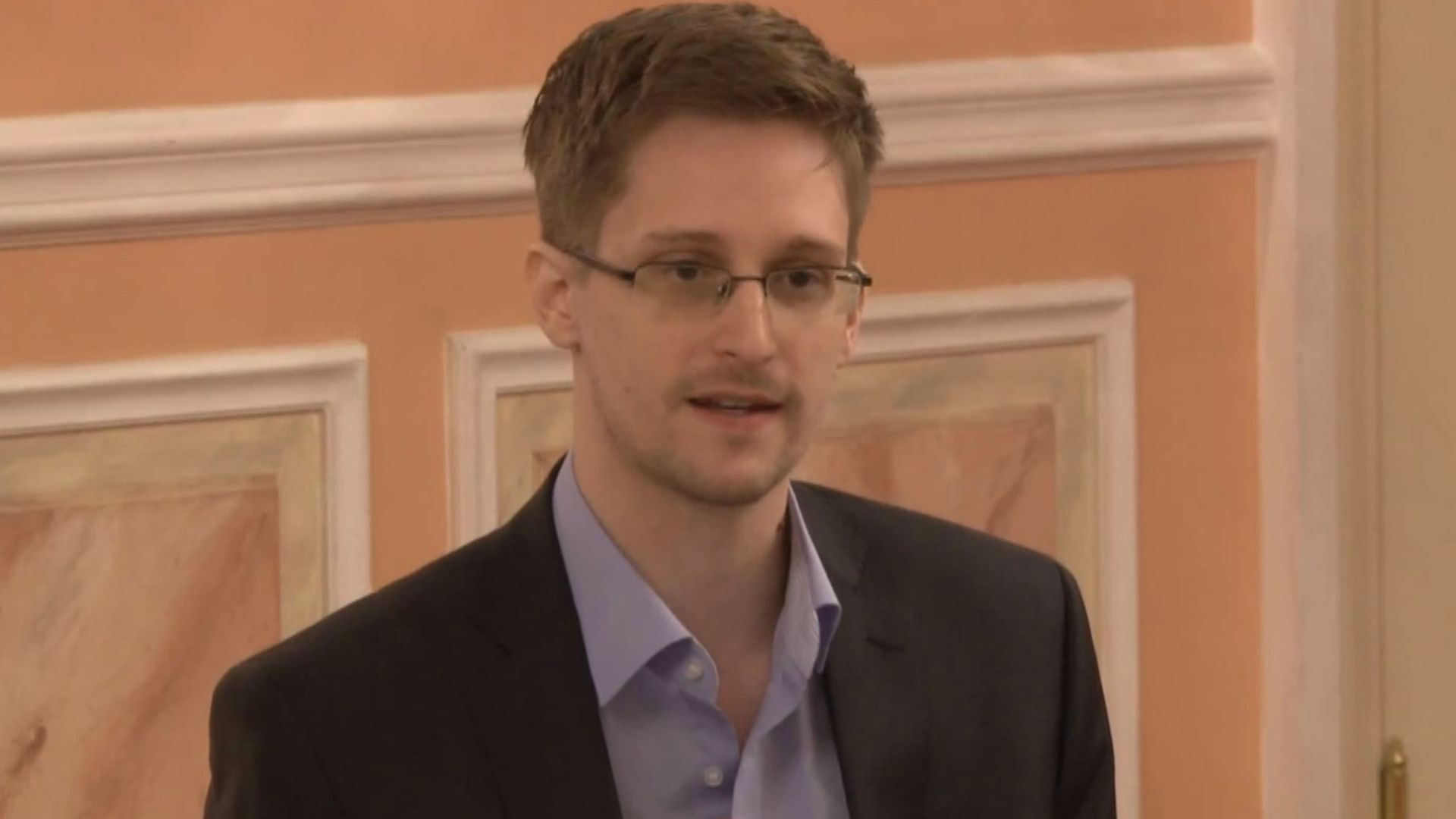 Edward Snowden receives the Sam Adams award for Intelligence Integrity in Moscow.