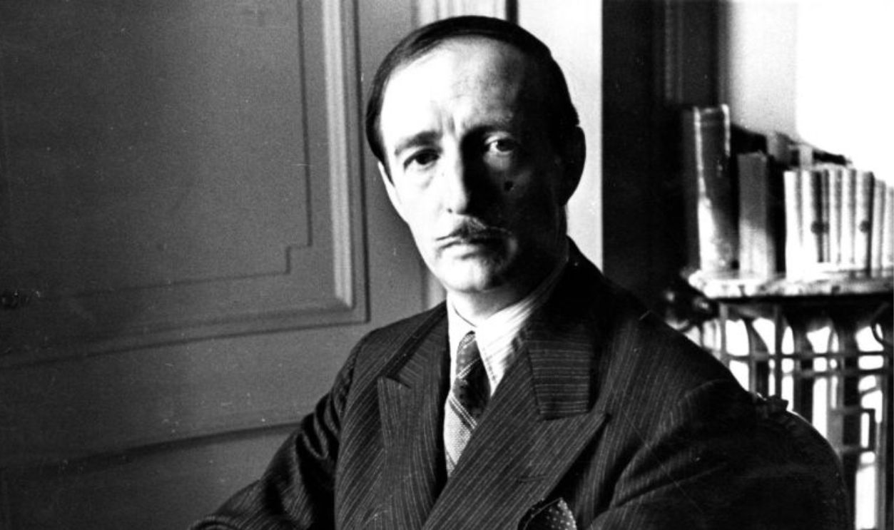 7th December 1940: King Zog I, originally Ahmed Bey Zogu (1895 - 1961) King of the Albanians is at work at his office in London. Original Publication: Picture Post - 346 - Albania's Chance - pub. 1940
