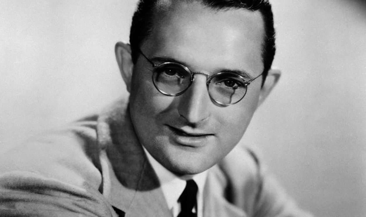 (Original Caption) Tommy Dorsey (1905-1956). Born in Shenandoah, PA. Renowned for his sweet-toned insturmental style. His work hovered between jazz and dance music. His big bands were sometimes co-led by his brother Jimmy Dorsey (1940-1957), alto saxophone and clarinet. The Dorsey Brothers Orchestra existed from 1932 to 1935. Both brothers were in great demand as session musicians in the late 1920's with the expansion of radio in the USA, and their fame was revived through a regular television show.