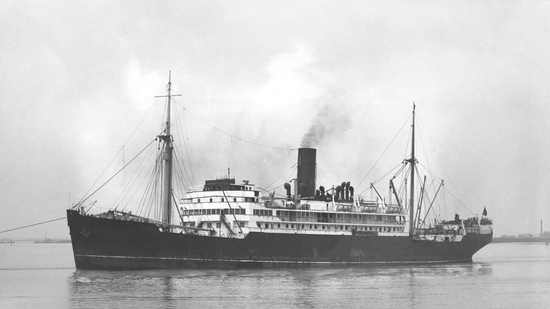 The Henderson Line steamship Yoma, probably in the Scheldt