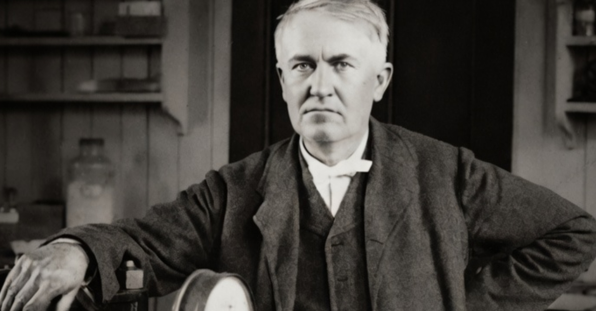 Thomas A. Edison in his West Orange, New Jersey, laboratory,