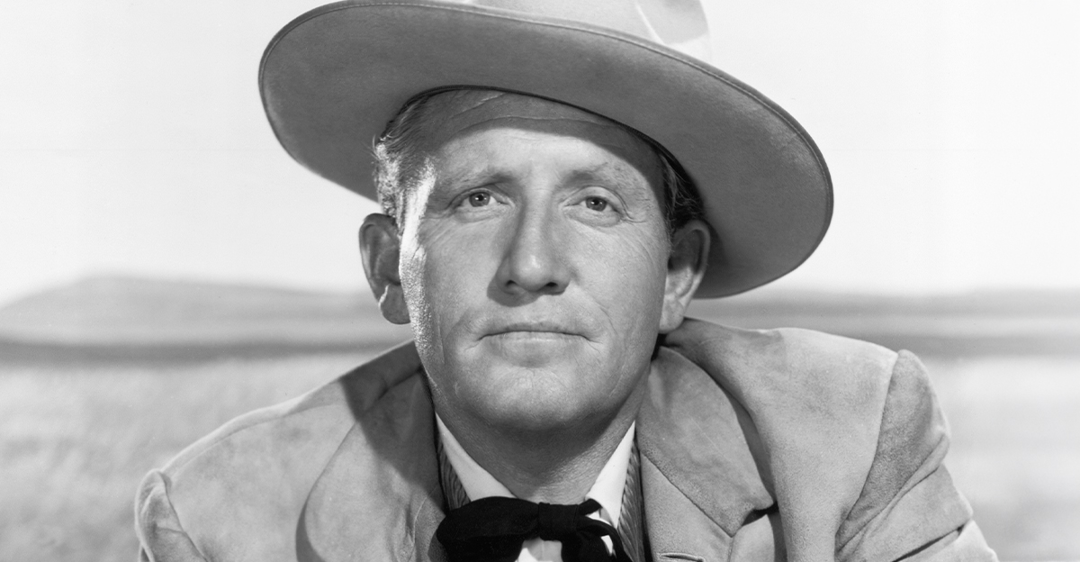 Black and white image of Spencer Tracy