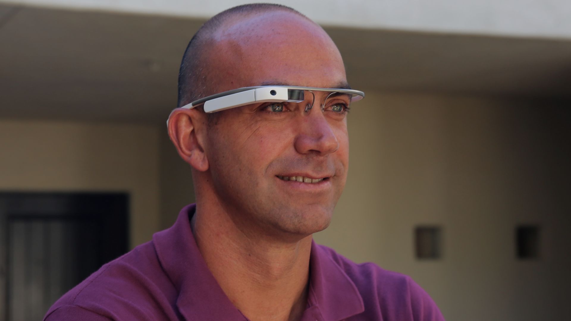 Loïc Le Meur using Google Glass in 2012.