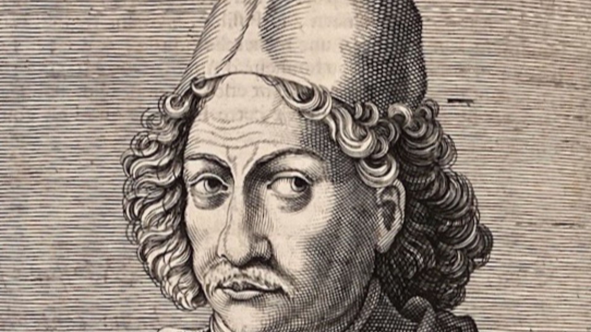 Half-length portrait of Andrea del Verrocchio, Italian painter and sculptor, engraved on a copperplate by Nicolas de Larmessin and printed in a book
