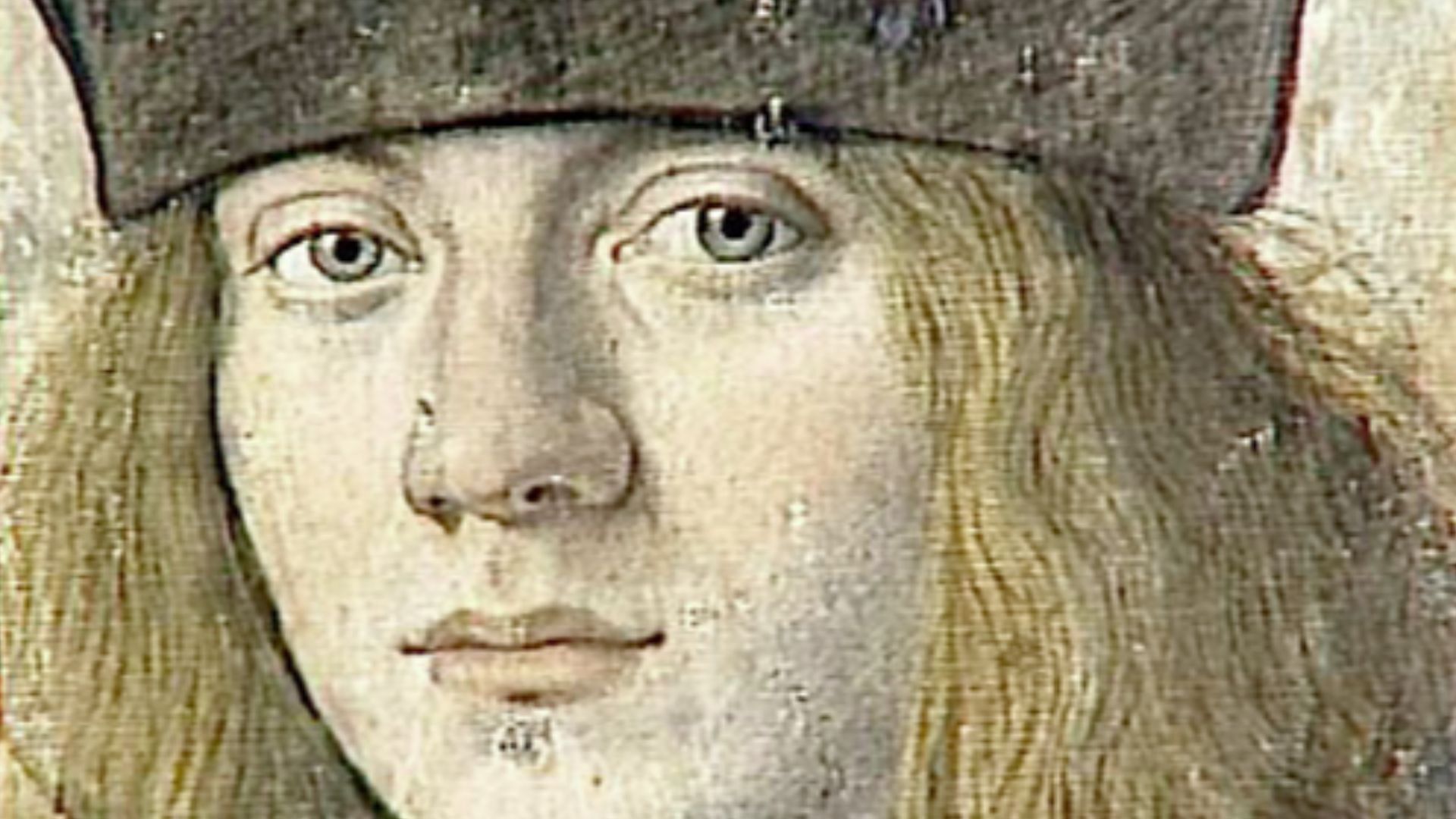 Purported self-portrait of Francesco Melzi. Watercolour: 27.4 X 20.6 cm. Museum Bonnat, Bayonne