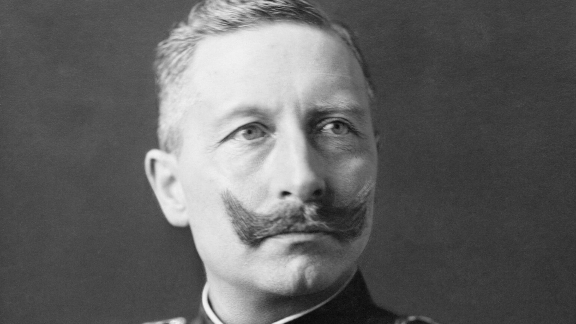 Head and shoulders portrait of Kaiser Wilhelm II by Court Photographer T. H. Voigt of Frankfurt, 1902.