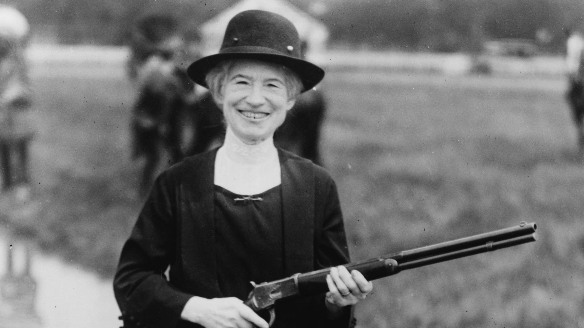 Annie Oakley, with a gun Buffalo Bill gave her