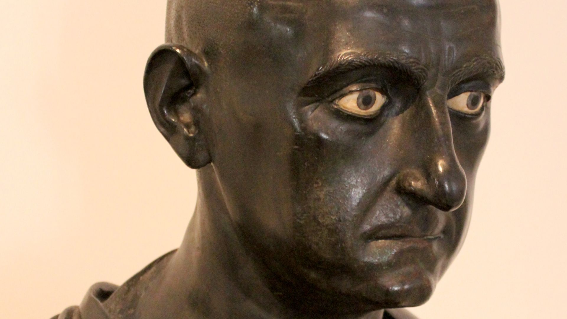 Bronze bust formerly identified as Scipio Africanus in the the Naples National Archaeological Museum (Inv. No. 5634), dated mid 1st century BC. Excavated from the Villa of the Papyri at Herculaneum (modern Ercolano, Italy) by Karl Jakob Weber, 1750-65.[1]