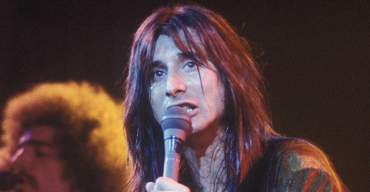 Neal Schon and Steve Perry of Journey perform on stage in New York in 1979.