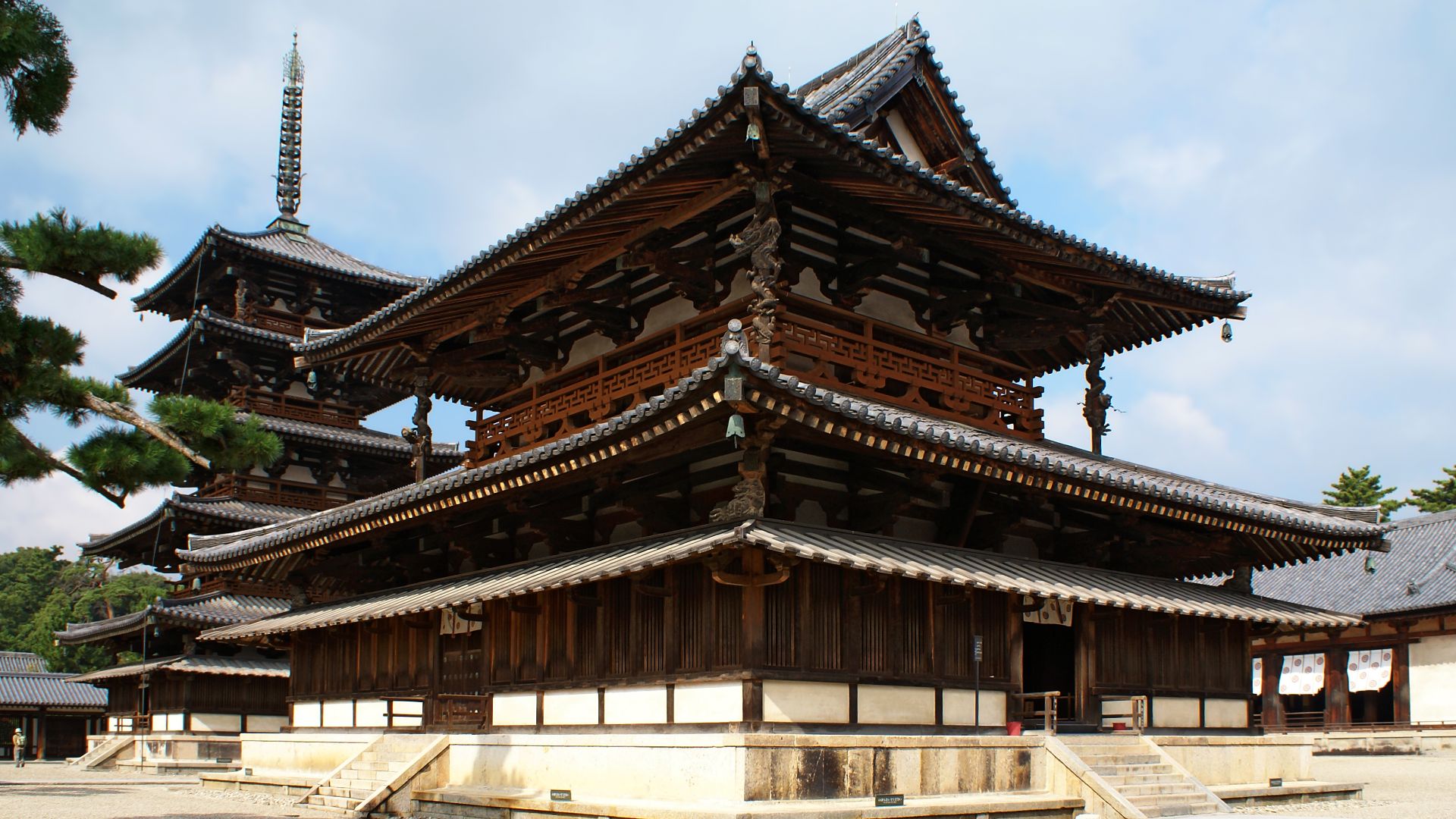 Golden Hall and Five-storied Pagoda of Hōryū-ji are Japan's National Treasures. Hōryū-ji is a Buddhist temple in Ikaruga, Nara prefecture, Japan. It was registered as part of the UNESCO World Heritage Site