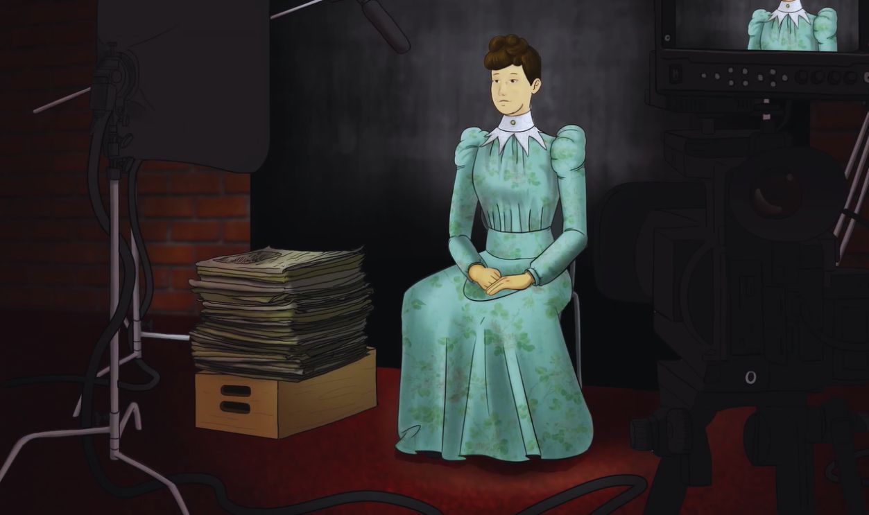 Screenshot from Nellie Bly Makes the News (2019)