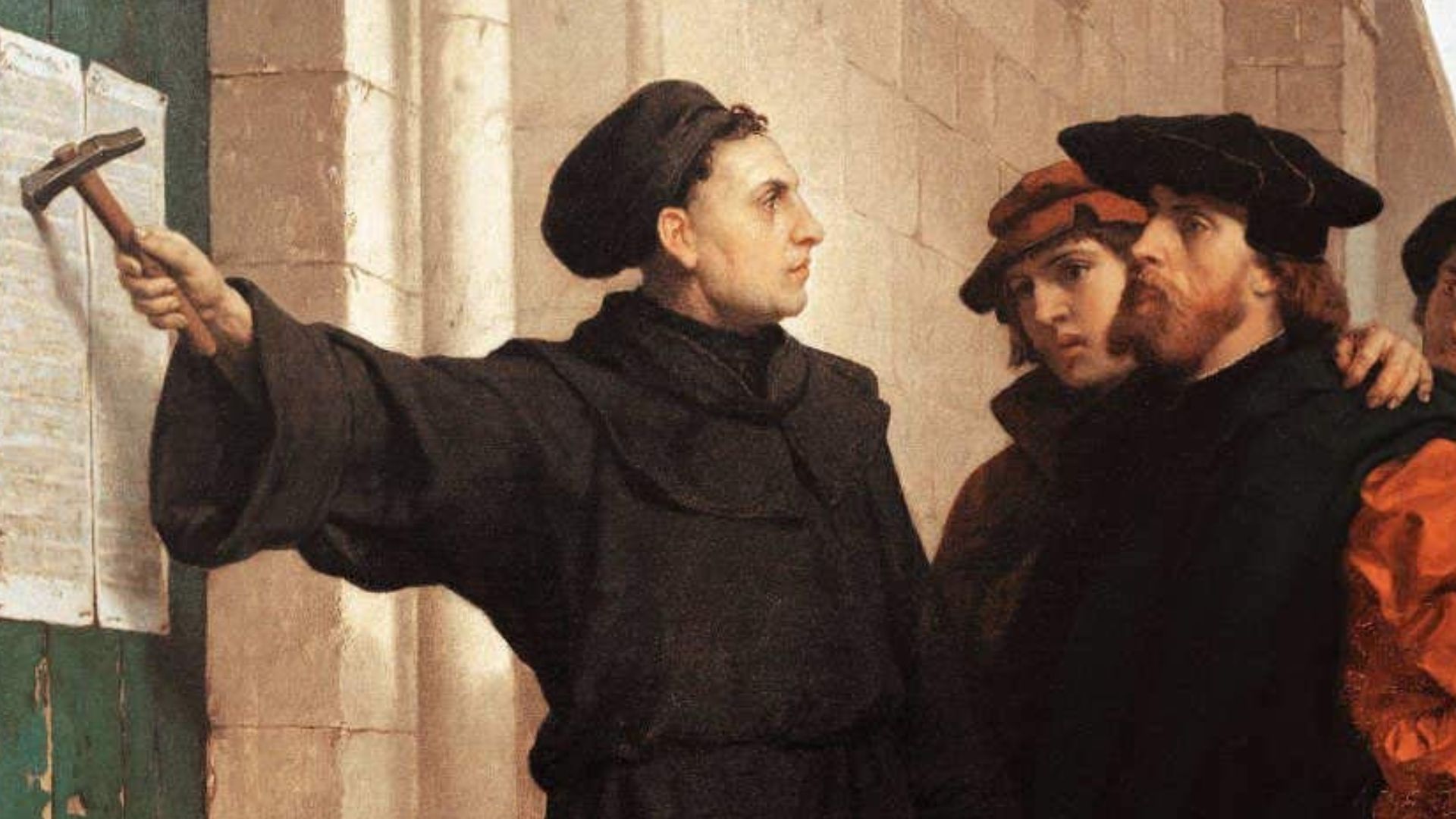 File:Ferdinand Pauwels - Luther hammers his 95 theses to the door.jpg