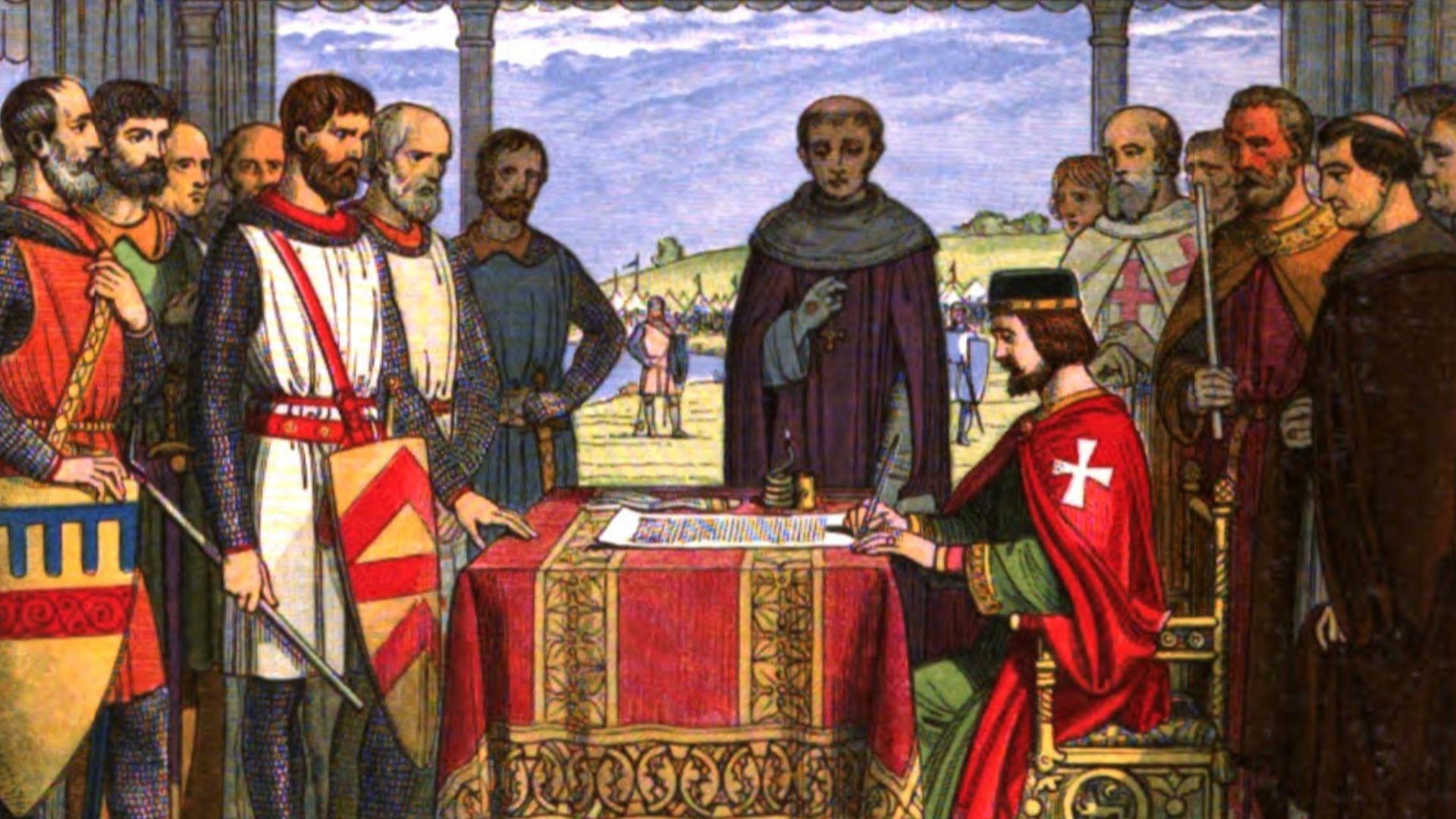 King John signs the Magna Carta.
