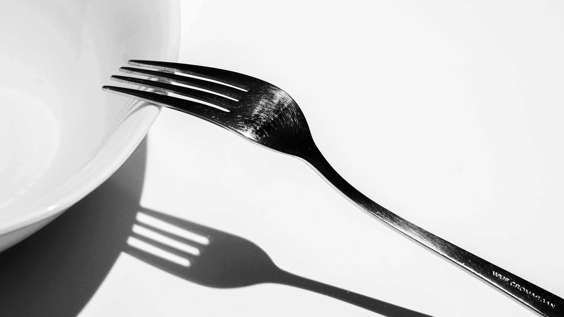 silver fork on white ceramic plate