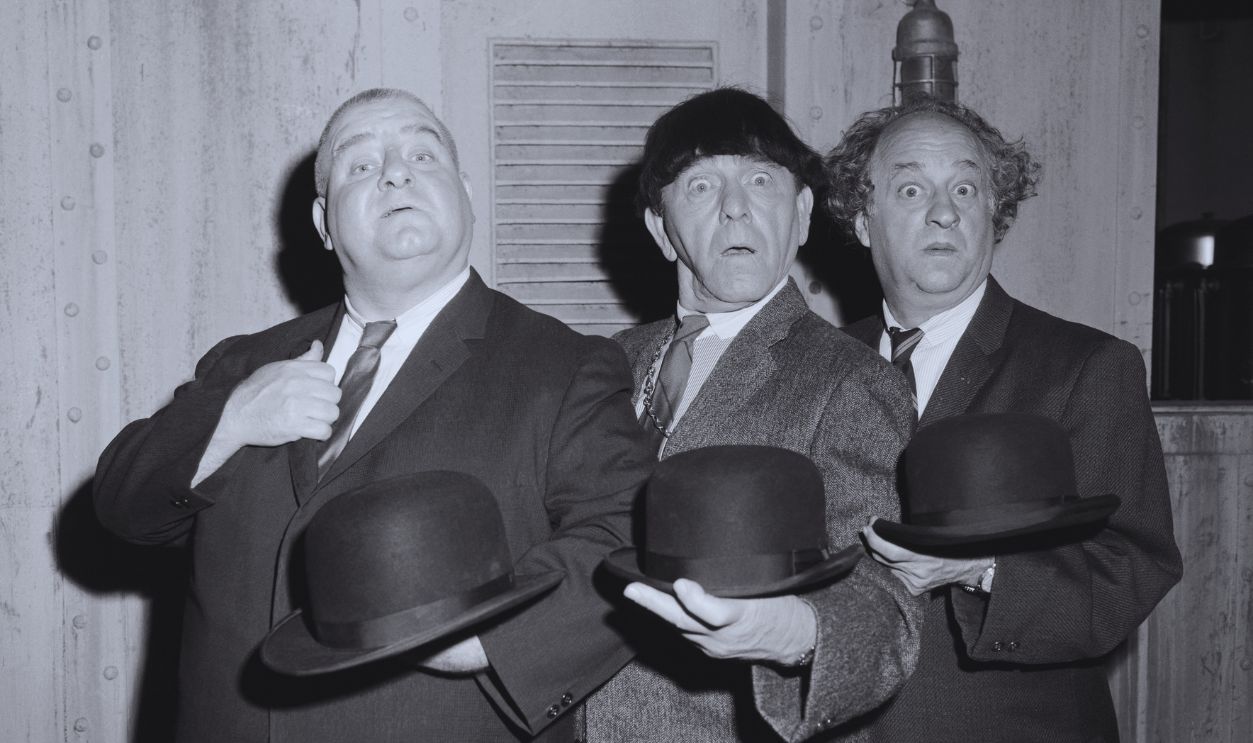 Gettyimages - 515285280, The Three Stooges Holding Bowler Hats