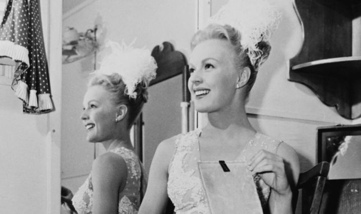 American actress, singer and dancer June Haver (1926 - 2005) in costume for the Warner Bros. film 'Look For the Silver Lining', circa 1949. 