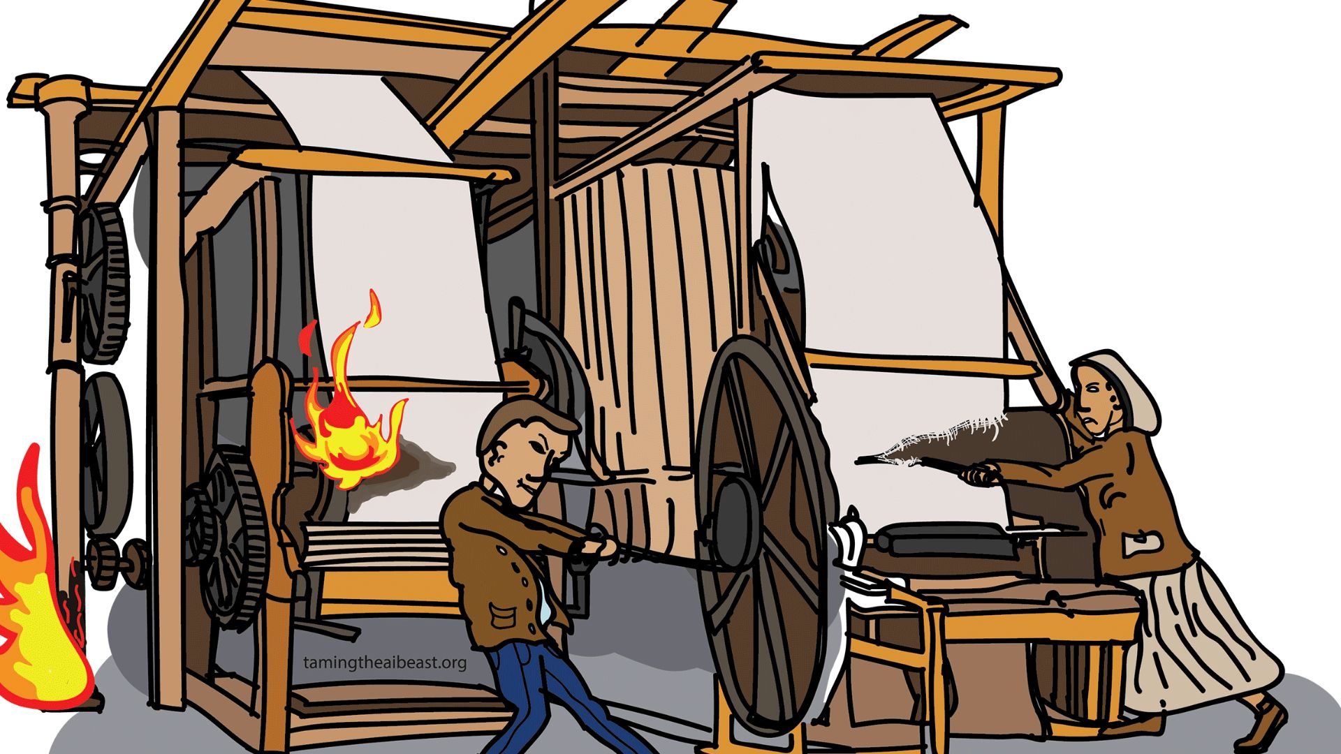 The Luddite movement emerged during the harsh 18th century economic Luddites objected to the rising popularity of automated textile equipment, threatening the jobs and livelihoods of skilled workers. It began in Arnold, Nottingham on 11 March 1811, prompt