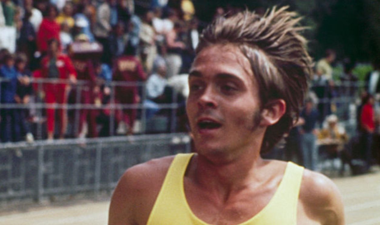 Steve Prefontaine, 1st in the 5000-meter. Shown in close-up views at the Olympic tryouts.