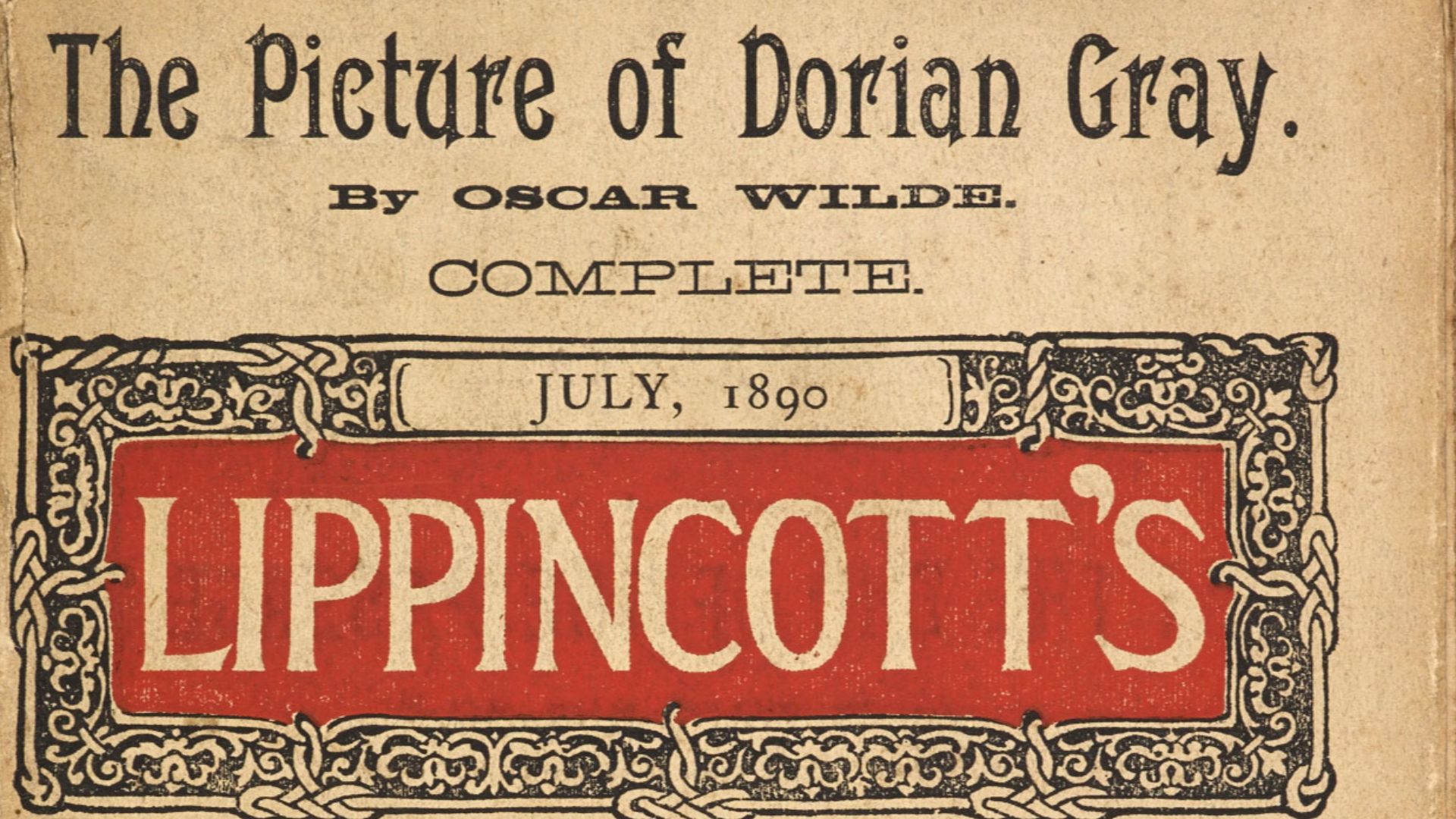 A picture of the cover of the July, 1890 edition of Lippincott's Monthly Magazine, where