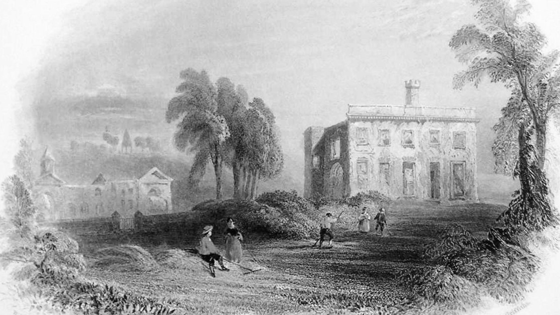 Dangan Castle, engr. by H. Griffiths from drawing by Bartlett, W. H. (William Henry), 1809-1854.