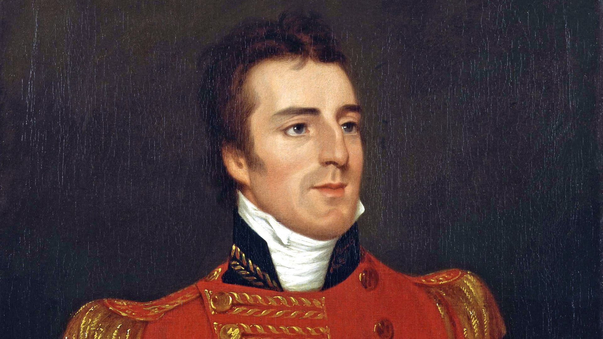 Portrait of Arthur Wellesley, 1st Duke of Wellington painted while he was serving in India. He is depicted in his Major-General's uniform.