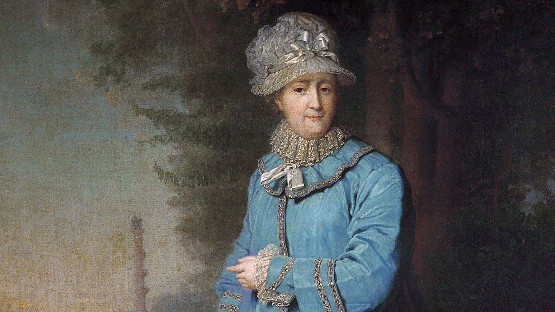 File:Catherine II walking by V.Borovikovskiy (1794, Tretyakov gallery)FXD.jpg