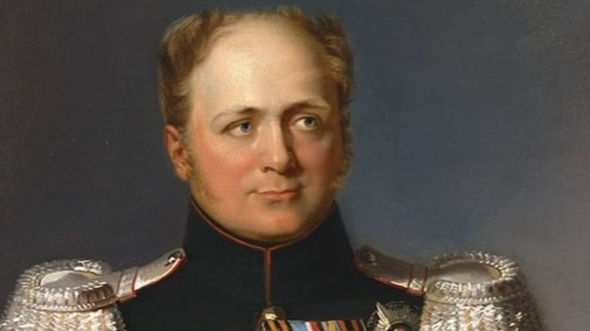 Cropped Portrait of Tsar Alexander I of Russia wearing the uniform of a Russian field marshal