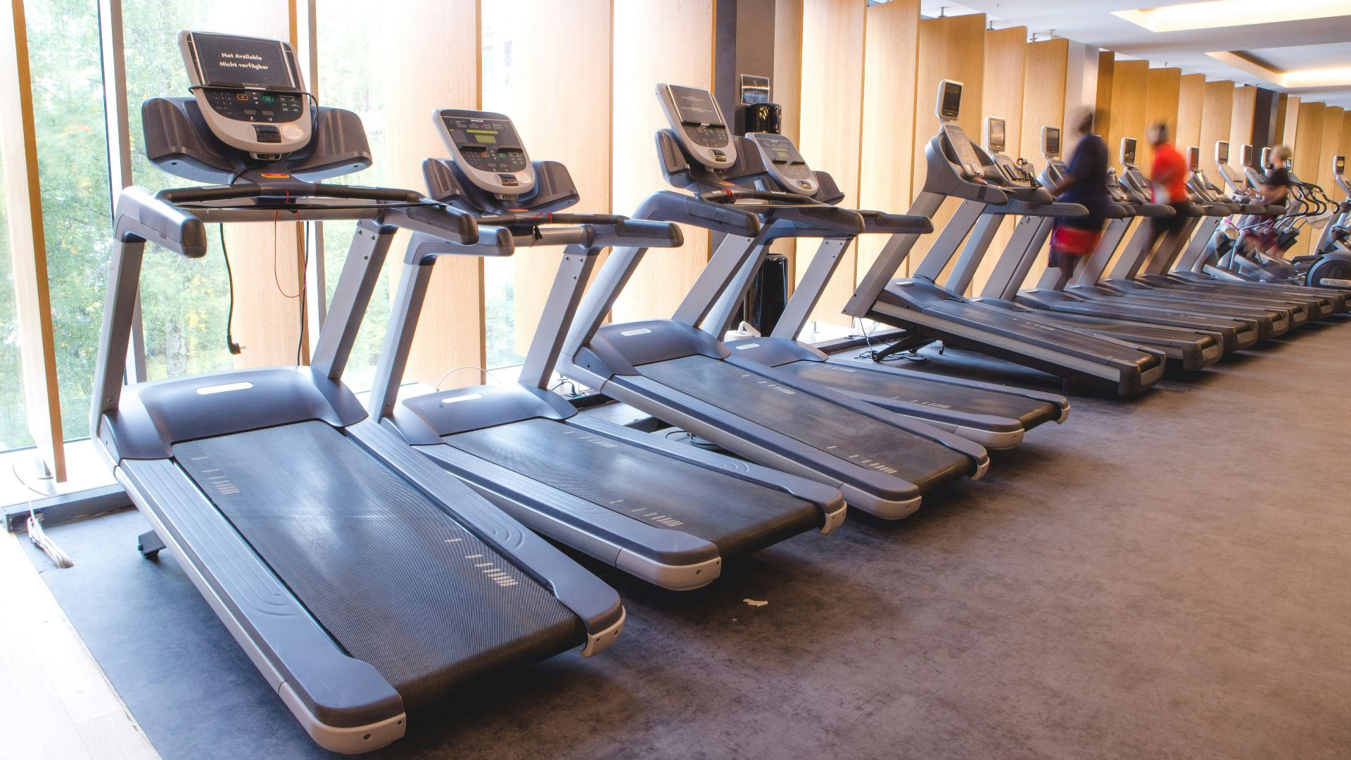 a gym with exercise equipment