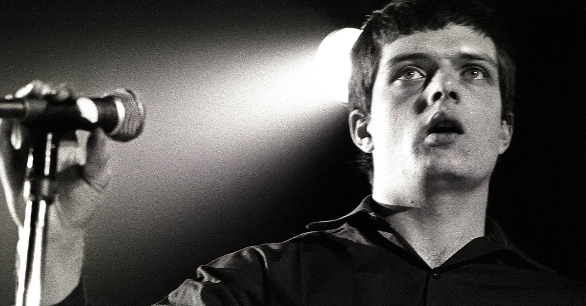 Photo of Ian Curtis, frontman of Joy Division