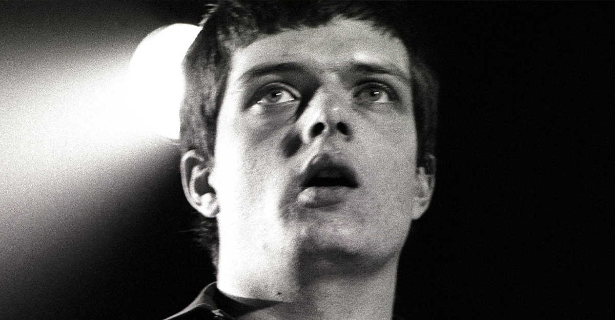 Photo of Ian Curtis, frontman of Joy Division
