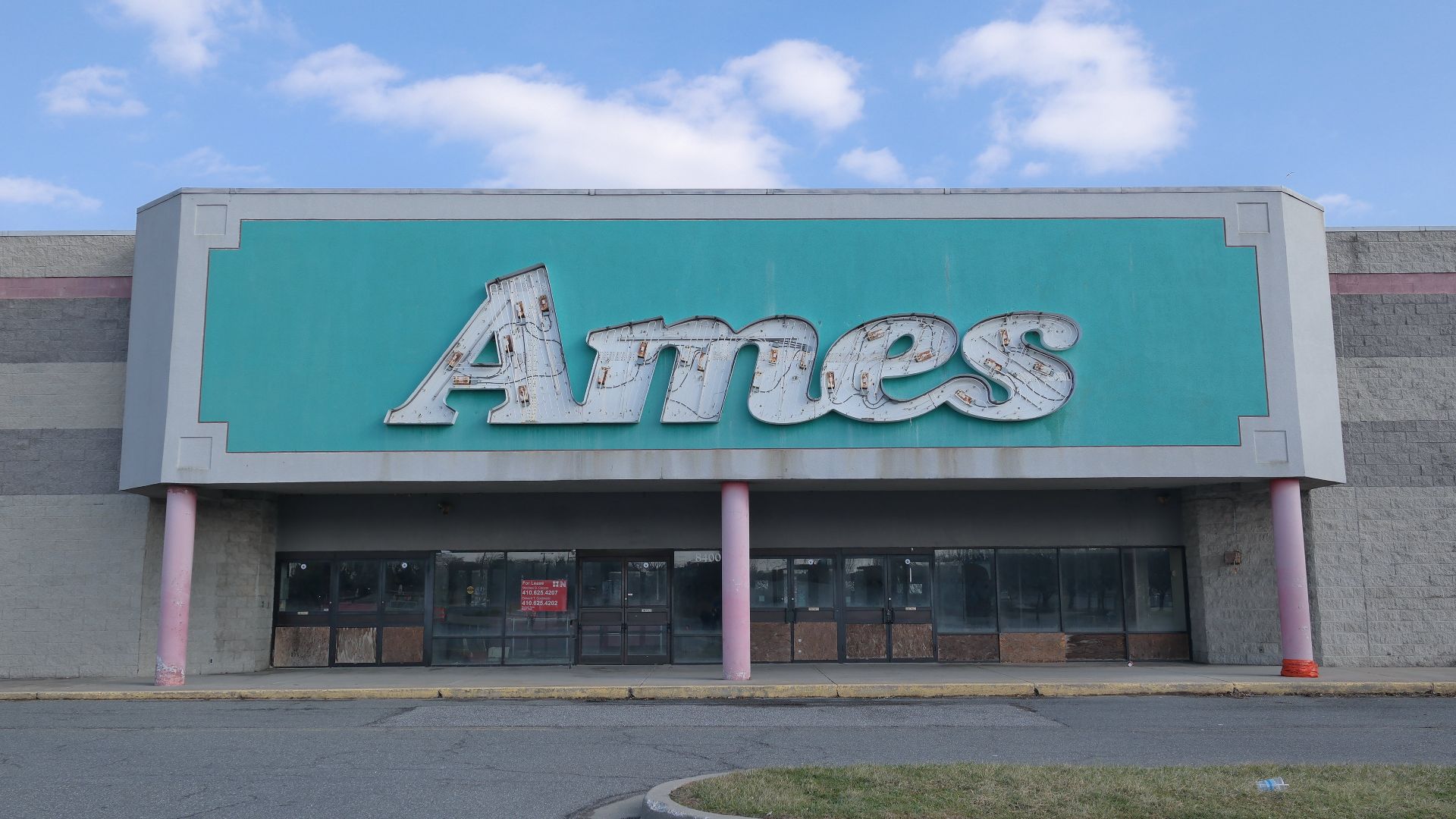 This is a former Ames department store at 8158-8198 Eastern Ave, Baltimore, MD 21224. Before Ames, this location housed a Hills Department Store.