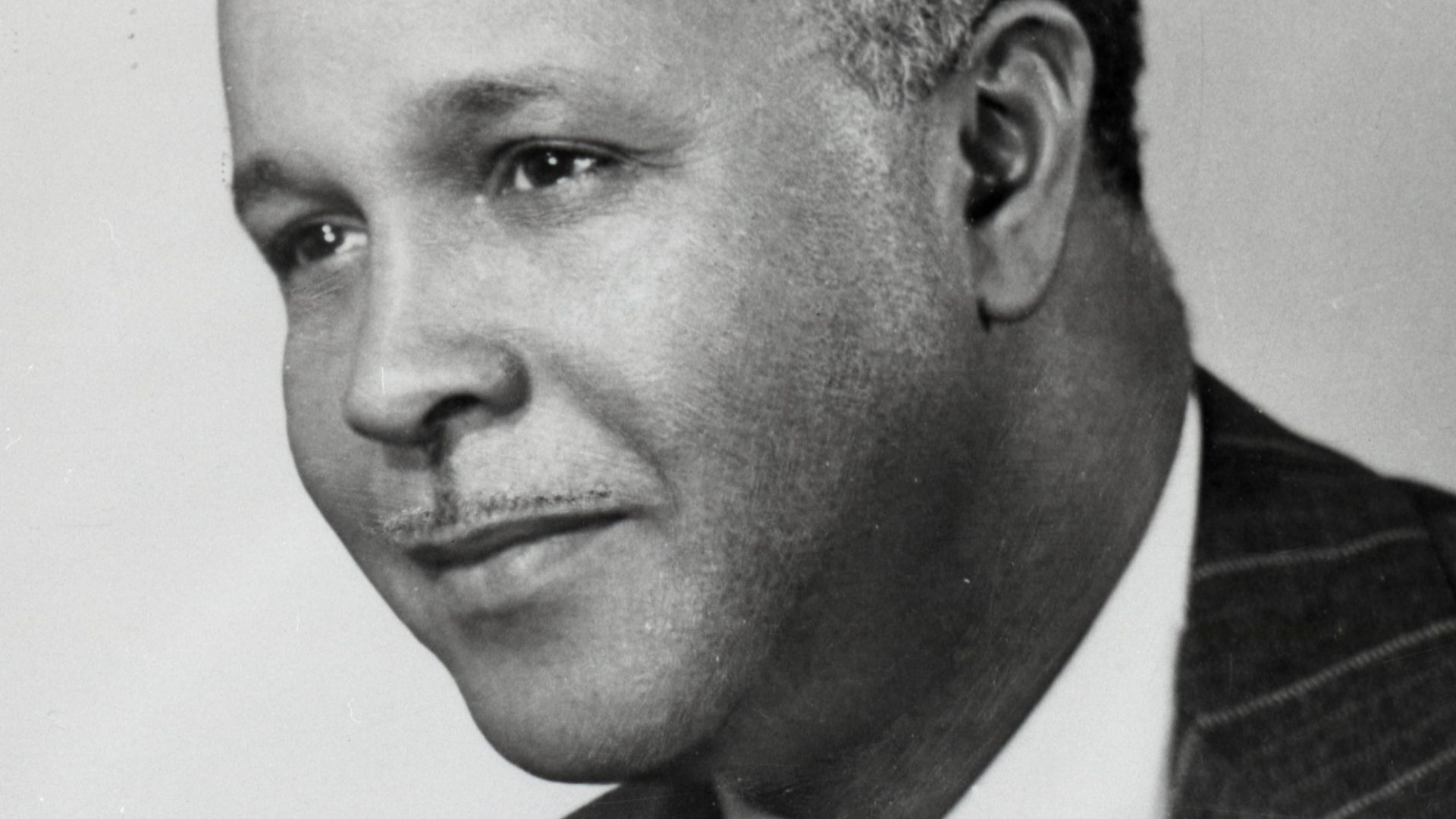 Portrait of Percy Lavon Julian (1899-1975), African American research chemist and pioneer in the chemical synthesis of medicinal drugs from plants. Percy Lavon Julian was born in Montgomery, Alabama on April 11, 1899 and received his B.S., majoring in che