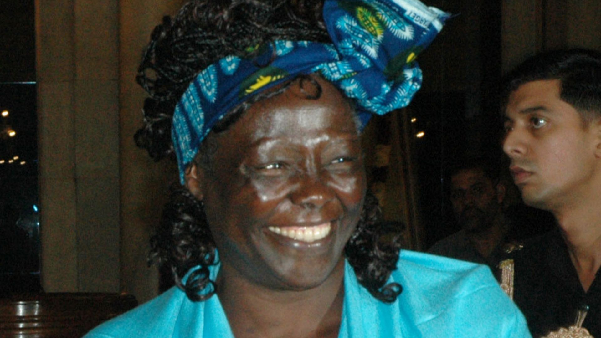 The President of India, Smt. Pratibha Devisingh Patil with the winner of Indira Gandhi Award for Peace, Disarmament and Development, Prof. Wangari Mathai, in New Delhi on November 19, 2007.