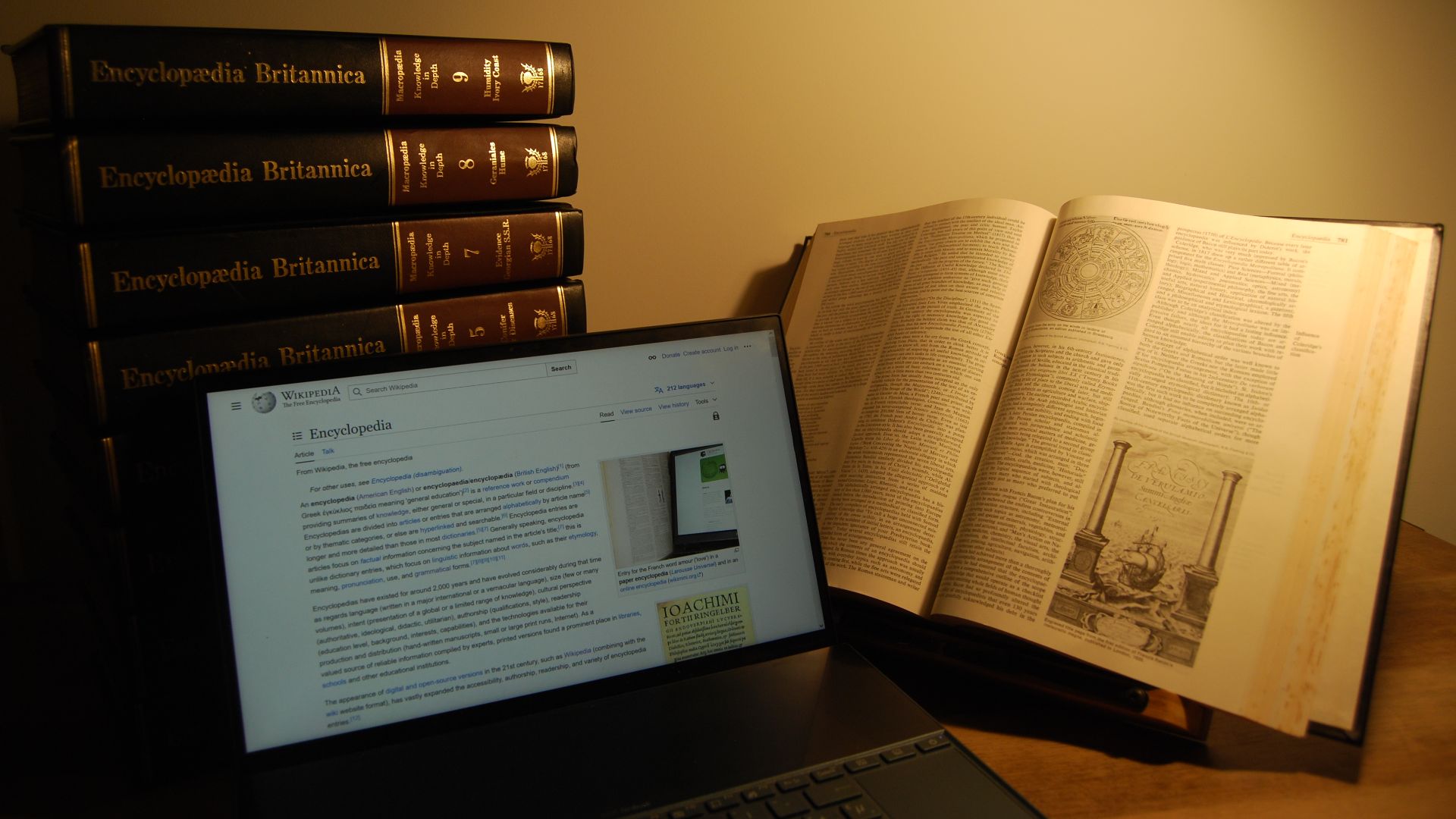 Laptop displaying the Wikipedia article for