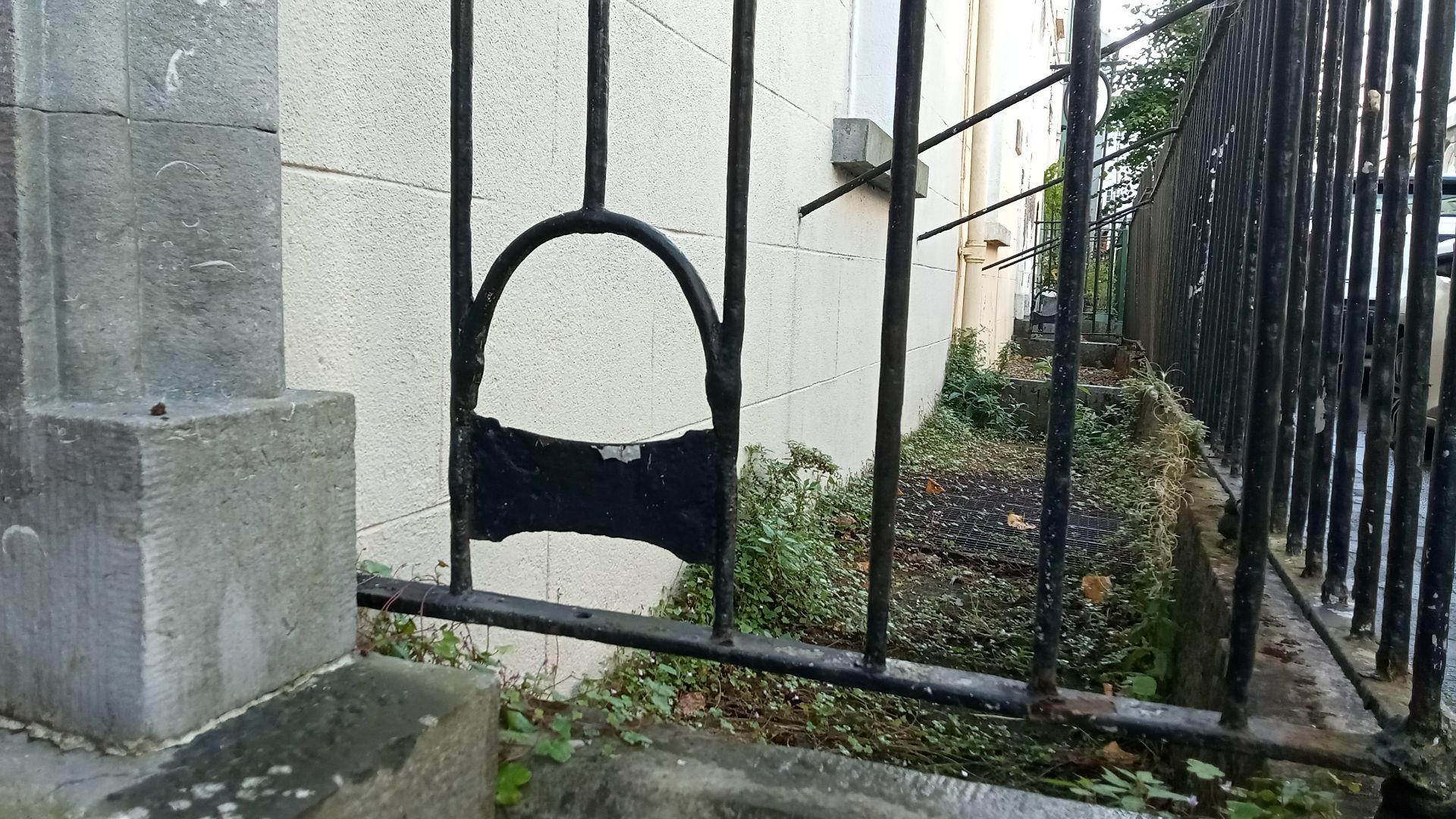 One of the many boot scrapers belonging to the Georgian streetscape of William Street. This one is worked into the railings, similar to the ones at no. 6 & 7.