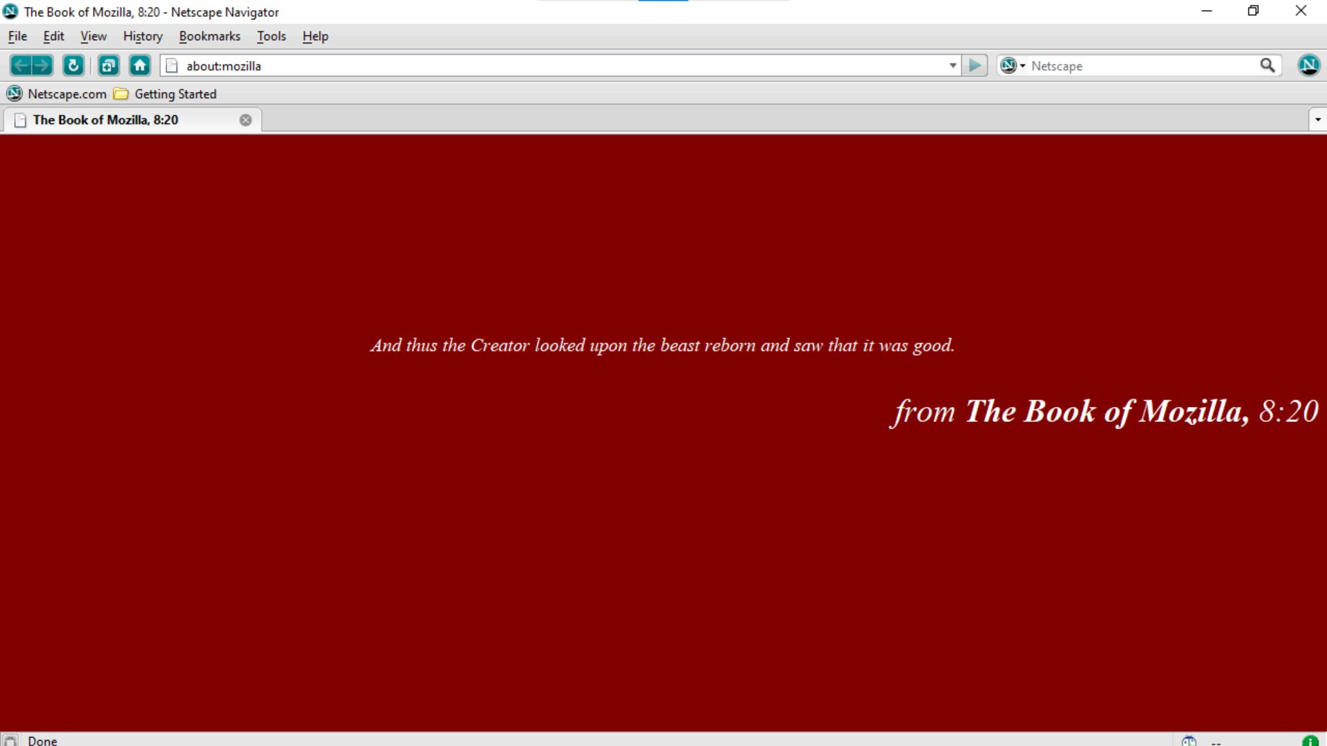 The Book of Mozilla, 8:20 in Netscape Navigator 9