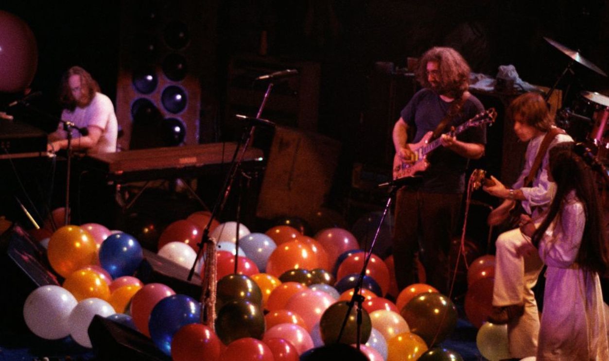 SAN FRANCISCO - DECEMBER 1977: The Grateful Dead perform on New Years Eve 1977 at Winterland in San Francisco, California. 