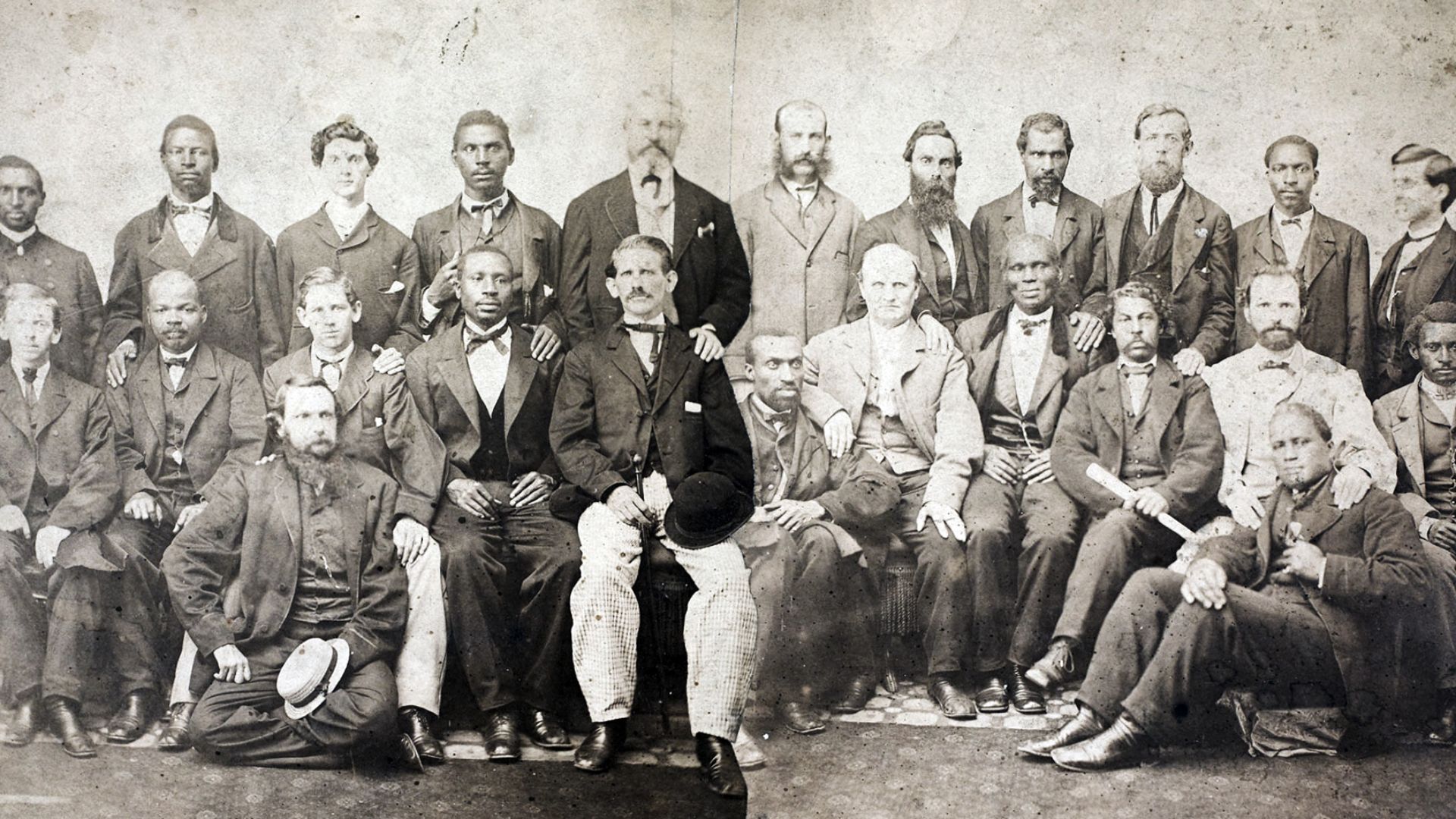 The 24 members of the petit jury impaneled by the United States Circuit Court for Virginia in Richmond for the treason trial of former Confederate president Jefferson Davis in May 1867. 
Print in collection of The Huntington Library.