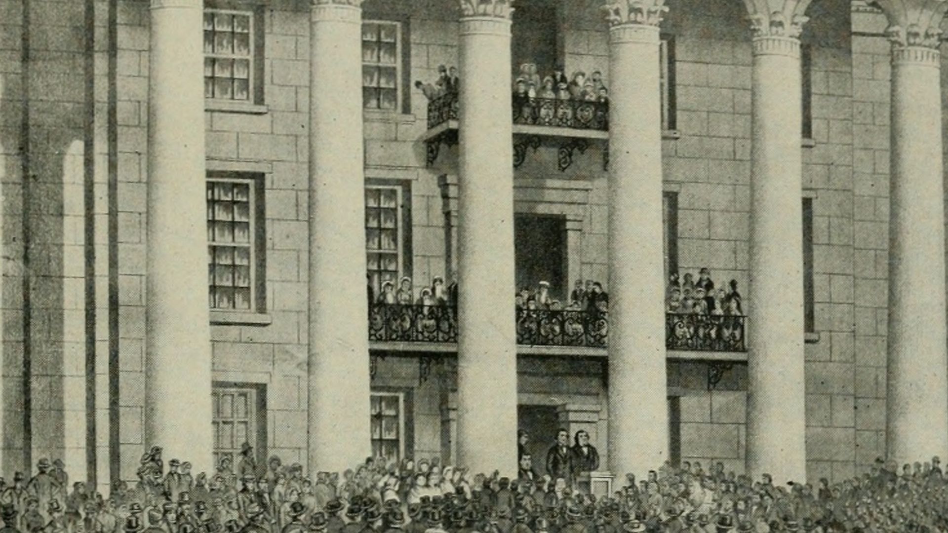 The Inauguration of President Jefferson Davis
Identifier: belleoffiftiesme00clay (find matches)
Title: A belle of the fifties; memoirs of Mrs. Clay of Alabama, covering social and political life in Washington and the South, 1853-66
Year: 1904 (1900s)
Auth