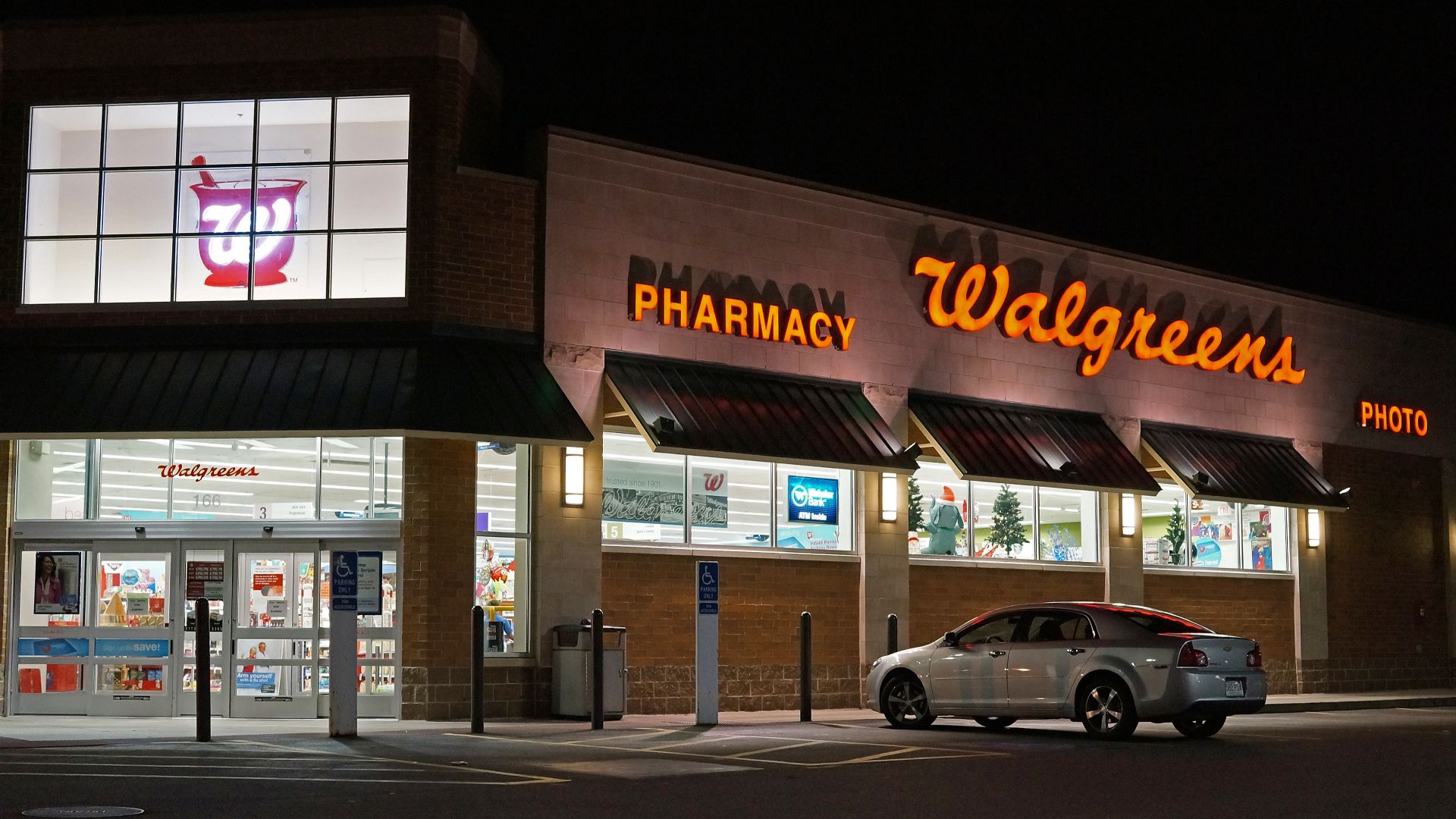 Walgreens located on Rt.1 South, Saugus, Massachusetts USA. Night view.