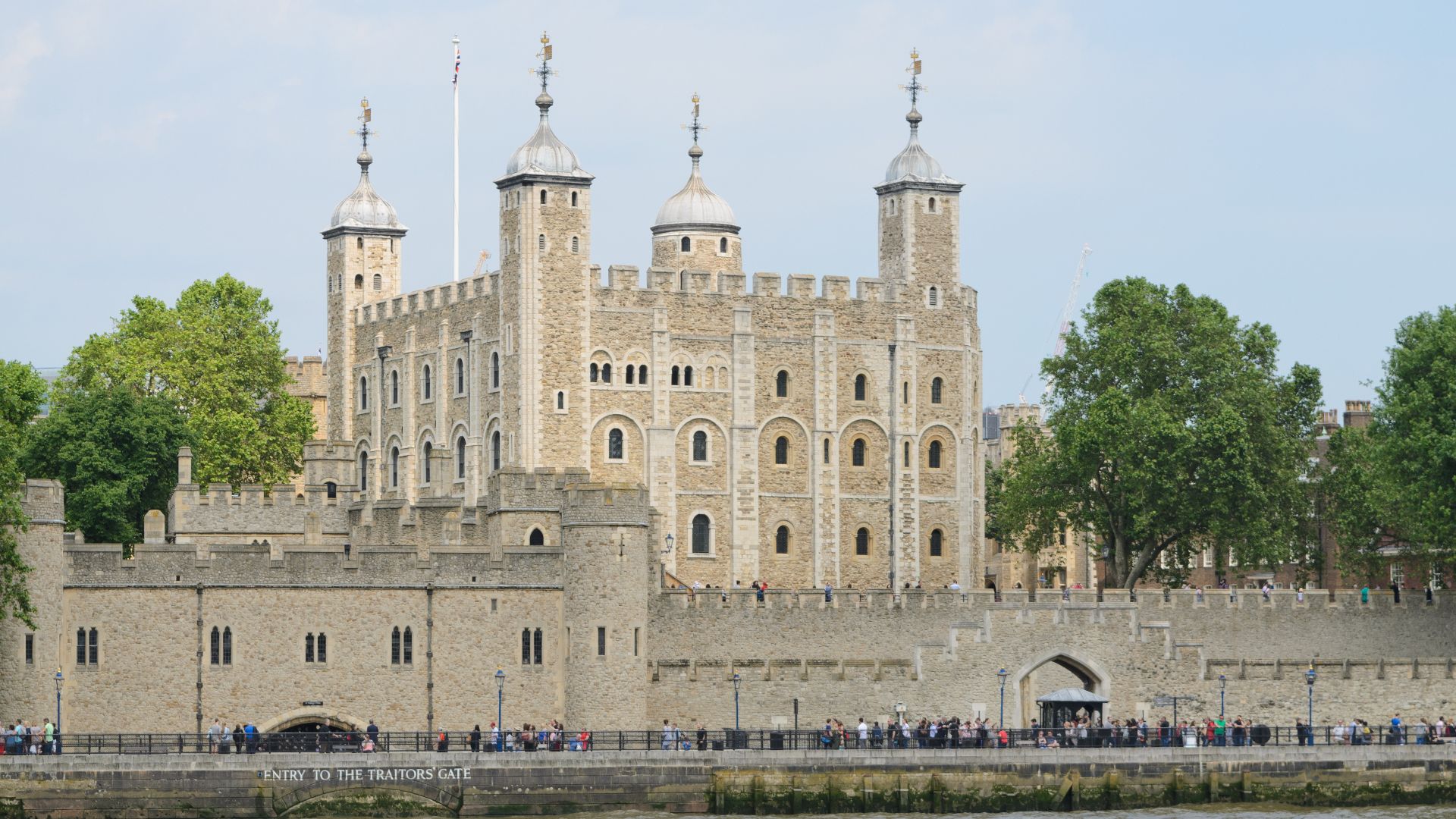 The Tower of London, as seen from the Thames, London.